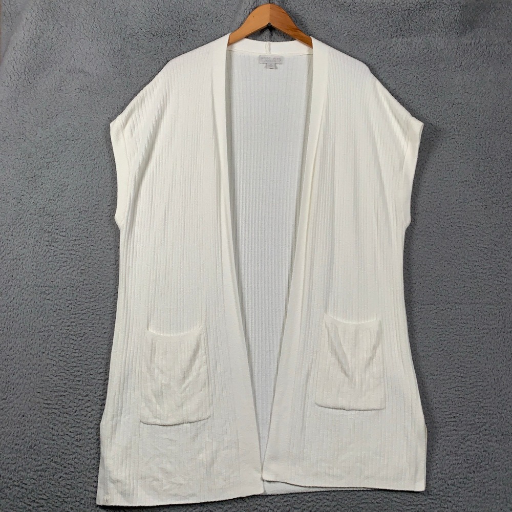 Barefoot Dreams CozyChic Ultra Lite Ribbed Cardigan Vest Womens 1X Open Soft